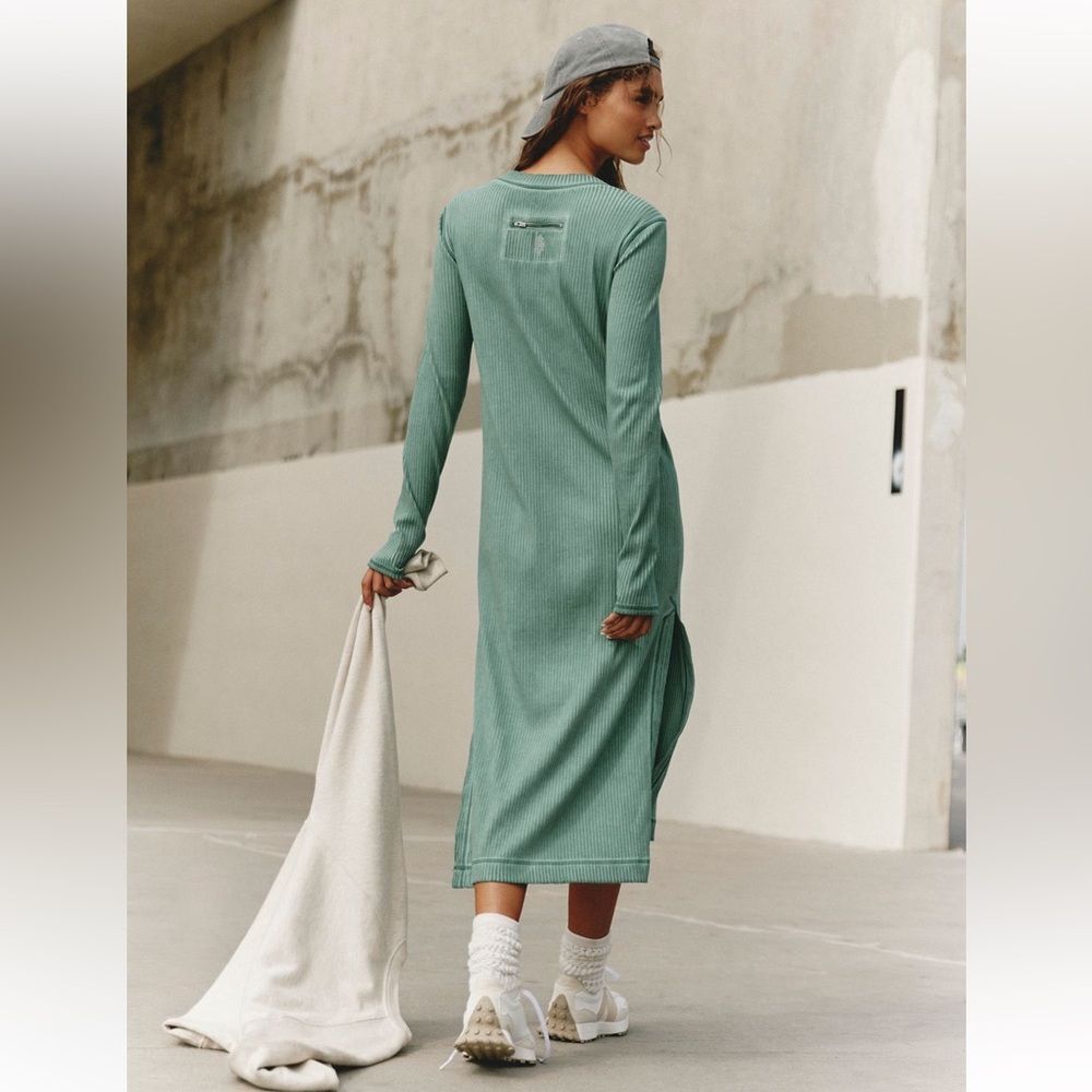 FP Movement by Free People Green Ribbed Midi Dress - Picture 2 of 7
